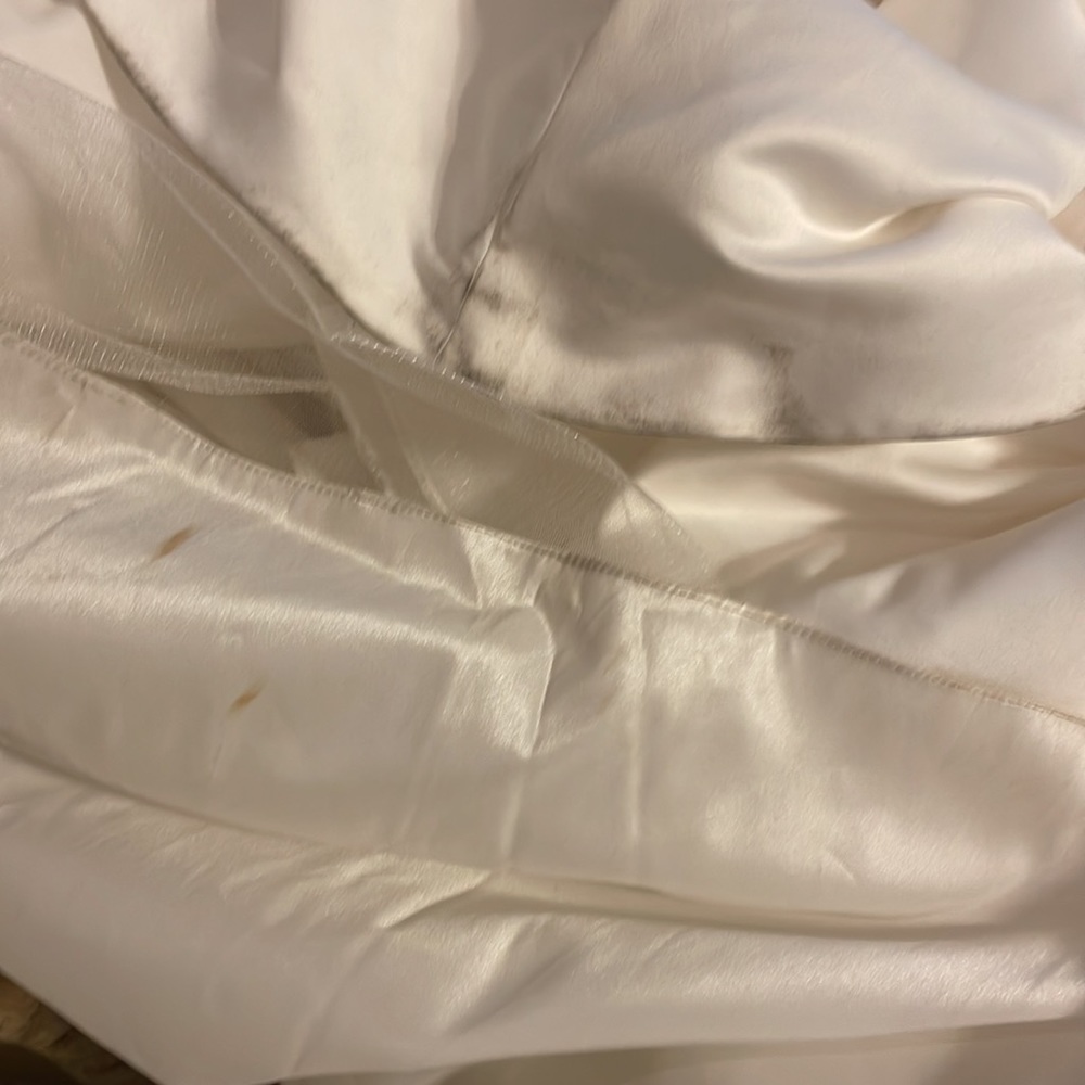 Mori Lee by Madeline Gardner Pleated Bodice Ruched Ball Gown Wedding Dress Sz 16 - Picture 15 of 15